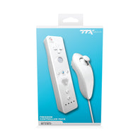 Wireless Remote Control w/ Action Plus & Nunchuk for Wii and Wii U - White (TTX Tech) NEW