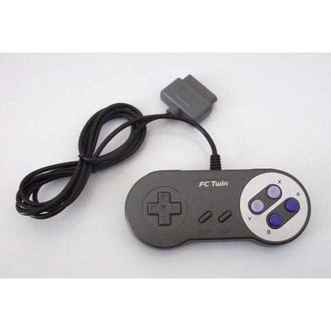 FC Twin Controller for SNES - Charcoal (Super Nintendo) NEW / Loose