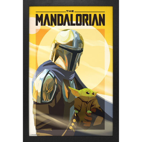 The Mandalorian with Child Gel Coat Framed Poster - 11" x 17" (Pyramid America) NEW