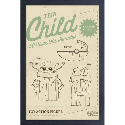 The Mandalorian The Child 50 Gel Coat Framed Poster - 11" x 17" (Pyramid America) NEW