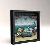 Street Fighter II: Car Scene - 9"x9" Shadow Box Art (Pixel Frames) (Capcom ) NEW