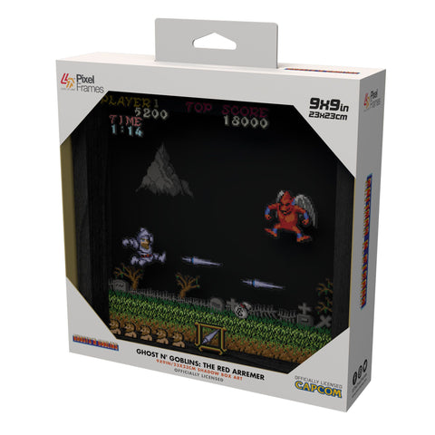 Ghost N' Goblins: The Red Arremer - 9"x9" Shadow Box Art (Pixel Frames) (Capcom ) NEW
