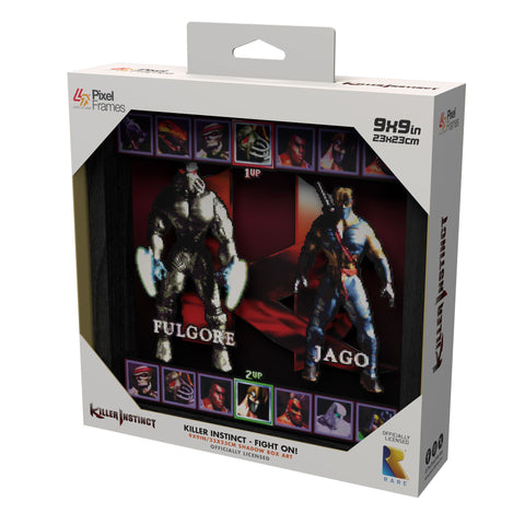 Killer Instinct: Fight On! - 9"x9" Shadow Box Art (Pixel Frames) (Rare) NEW