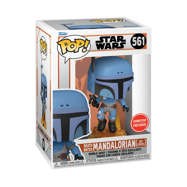 POP! Animation #561: Star Wars - Death WAtch Mandalorian (No Stripes) [GameStop Exclusive] (Funko POP!) Figure and Box w/ Protector