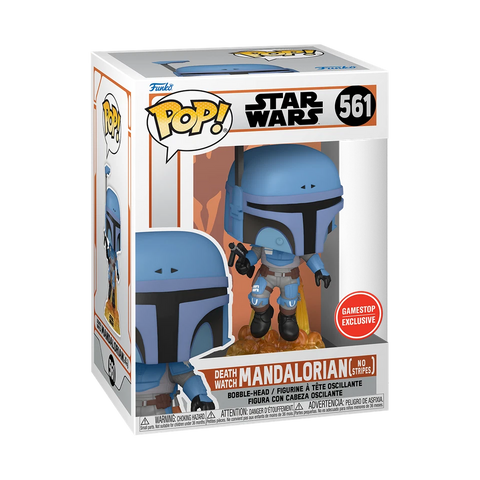 POP! Animation #561: Star Wars - Death WAtch Mandalorian (No Stripes) [GameStop Exclusive] (Funko POP!) Figure and Box w/ Protector