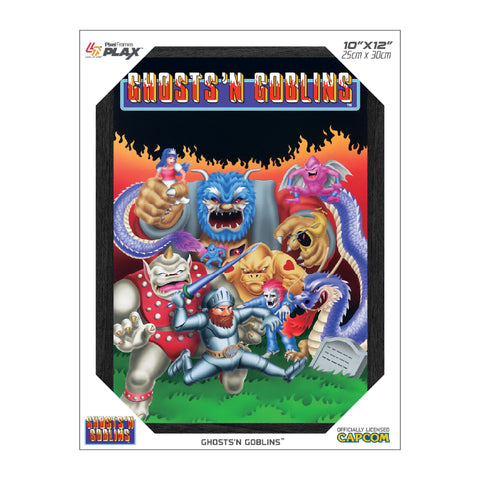Ghost N' Goblins - Framed Lenticular Poster 10"x 12" (PLAX) (Capcom) NEW