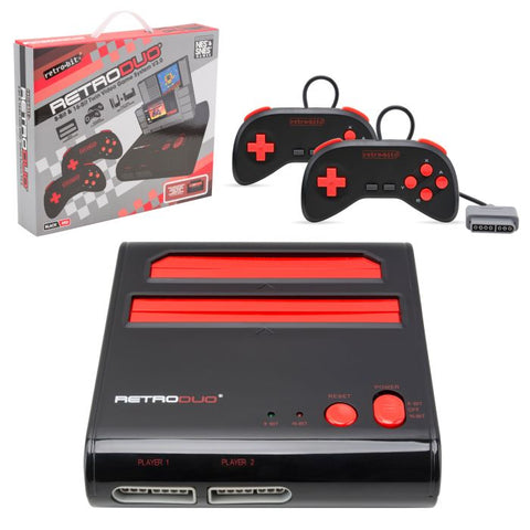 System - RetroDuo Dual 2-in-1 (NES & SNES) Red/Black (Retro-Bit) NEW