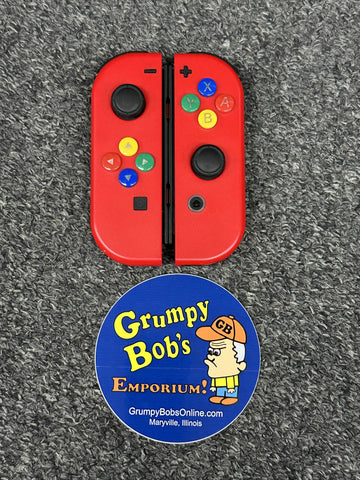 Wireless Controllers: Joy-Con (L)/(R) - Red - Official (Nintendo Switch) Pre-Owned (w/ Replacement Buttons)