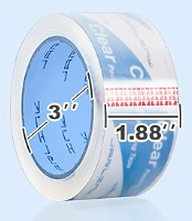 Packaging Tape - 1 Roll (2.7mil Thick, 1.88 inches Wide, 60 Yards Per Roll) Clear (Jarlink) NEw