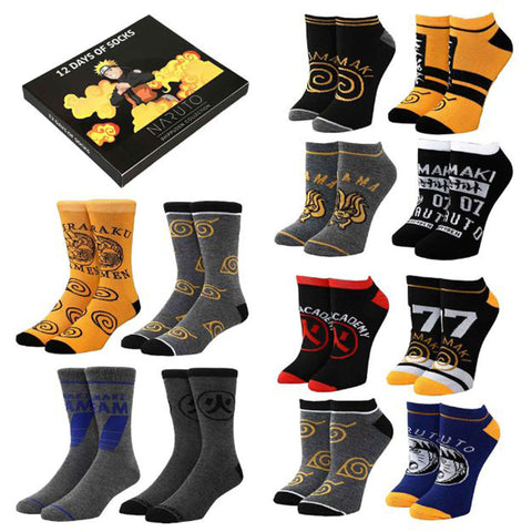 Naruto 12 Days of Socks Set (Bioworld) NEW