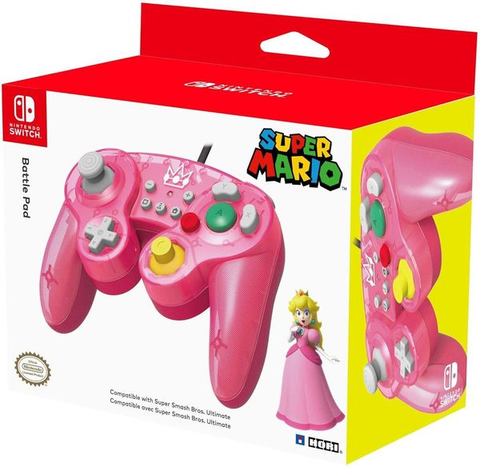 Wired Controller - Super Mario: Princess Peach Edition - Pink (Hori Battle Pad) (Nintendo Switch) NEW