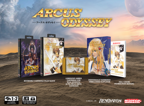 Arcus Odyssey (retro-bit) (Renovation) (Sega Genesis and Mega Drive) NEW (◕‿‿◕｡)