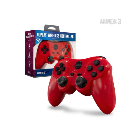Wireless Controller - Red (NuPlay) (Armor3) (PlayStation 3) NEW
