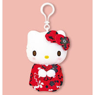 Hello Kitty Sakura Red Yukata Clip-on Plush - 5" (Sanrio) NEW