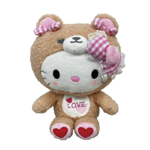 Hello Kitty Love Teddy Bear Brown Plush - 8" (Sanrio) NEW