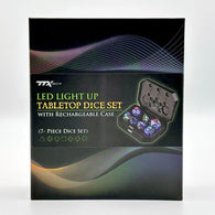 7-Piece LED RGB Light Up Tabletop Dice Set with Rechargeable Case (TTX) NEW
