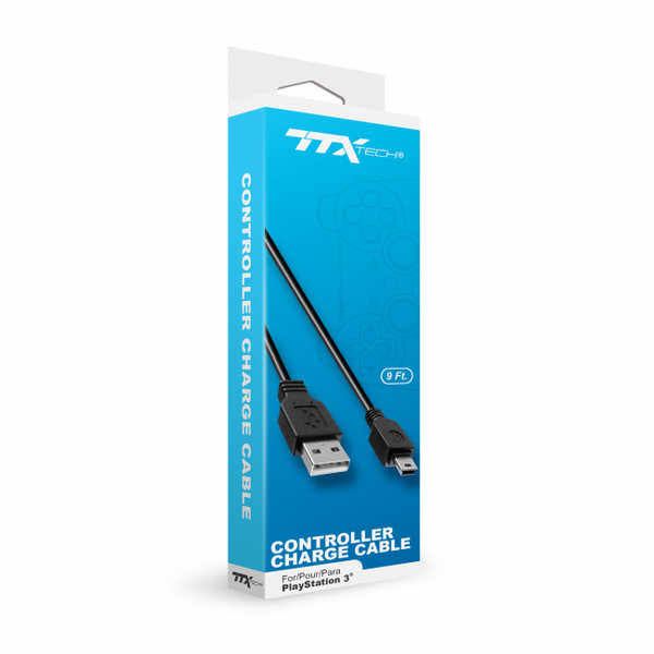 Controller Charge Cable - 9FT (TTX Tech) (PlayStation 3) NEW