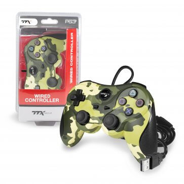 Wired Controller - Green Camouflage (TTX Tech) (PlayStation 3) NEW