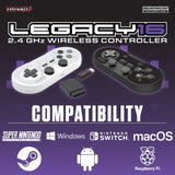 Wireless Controller: Legacy16 2.4GHz - Onyx [Retro-Bit Platinum Series] (Nintendo Switch / Super Nintendo) NEW