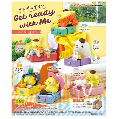 Sanrio Pompompurin Get Ready with Me What Should I Wear Today? - Qty 1 (Mystery Item) (Re-Ment Toys) NEW (◕‿‿◕｡) No Discounts