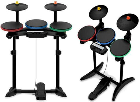 Wireless Drum Kit w/ 2 Cymbals - Black (Guitar Hero 5/Band Hero/Warriors of Rock) (Nintendo Wii) Pre-Owned w/ Foot Pedal + Sticks (LOCAL PICKUP ONLY)