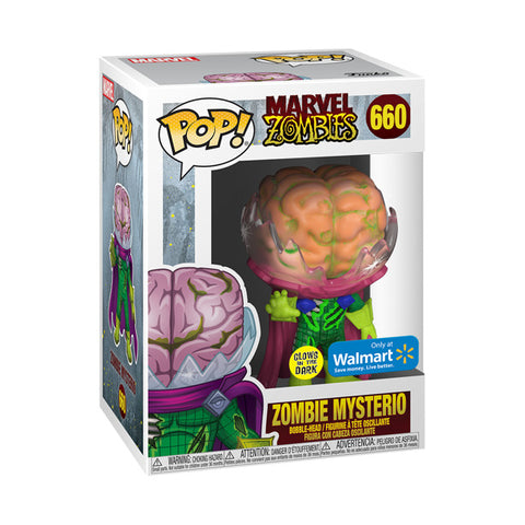 POP! Marvel Zombies #660: Zombie Mysterio (Glows in the Dark) (Wal-Mart Exclusive) (Funko POP! Bobblehead) Figure and Box w/ Protector