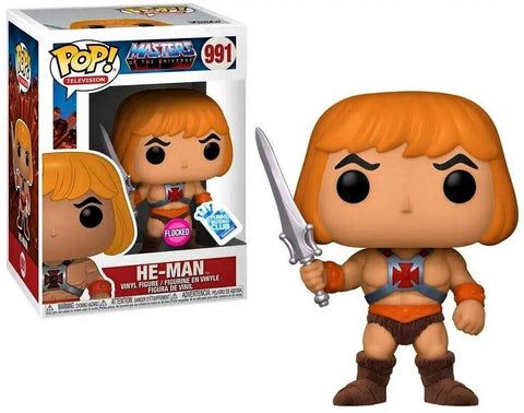 POP! Television #991: Masters of The Universe - He-Man (Flocked) (Gamestop Insider Club) (Funko POP!) Figure and Box w/ Protector