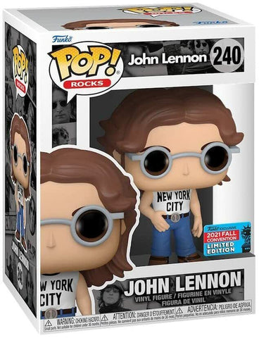 POP! Rocks #240: John Lennon (2021 Fall Convention Limited Edition Exclusive) (Funko POP!) Figure and Box w/ Protector