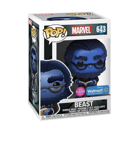 POP! Marvel #643: Beast (Flocked) (Wal-Mart Exclusive) (Funko POP! Bobblehead) Figure and Box w/ Protector