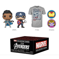Marvel Collector Corps: Avengers EndGame (2019) (Funko) NEW - Factory Sealed Box Includes: 2 POP Figures, XL T-Shirt, and 2 Coasters