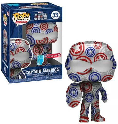 POP! Art Series #33: Marvel Studios - The Falcona and The Winter Soldier - Captain America (Target Exclusive) (Funko POP!) Figure and Box w/ Protector