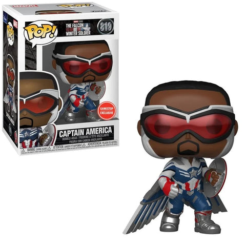 POP! Marvel Studios #819: The Falcon and the Winter Soldier - Captain America (Gamestop Exclusive) (Funko POP!) Figure and Box w/ Protector