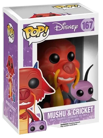 POP! Disney #167: Mulan - Mushu & Cricket (Series 8) (Funko POP!) Figure and Box w/ Protector