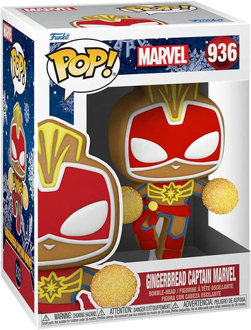 POP! Marvel #936: Gingerbread Captain Marvel (Funko POP!) Figure and Box w/ Protector (Box Damage)