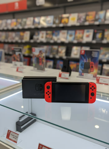 System - Black - Original (Nintendo Switch) Pre-Owned w/ Docking Station + Official RED Joy Cons + Hookups (IN-STORE PICK UP ONLY)