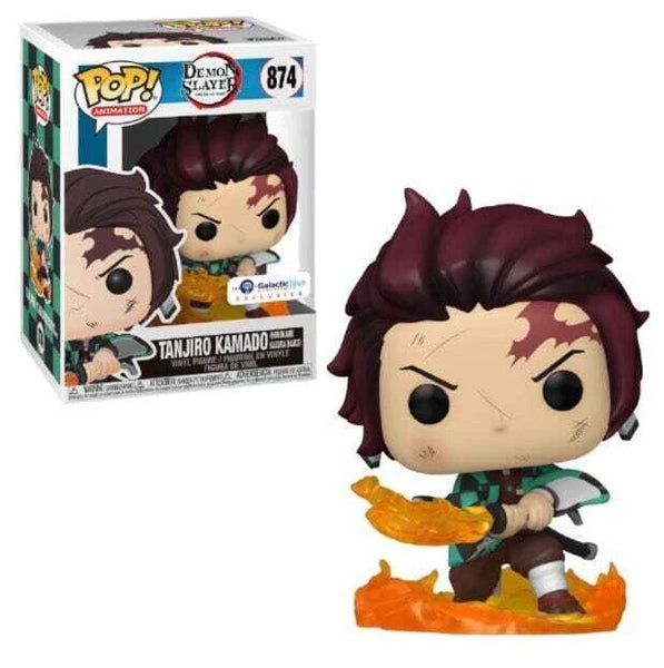 POP! Animation #874: Demon Slayer Kimetsu no Yaiba - Tanjiro Kamado (Hinokami Kagura Dance) (Galactic Toys & Collectibles Exclusive) (Funko POP!) Figure and Box w/ Protector