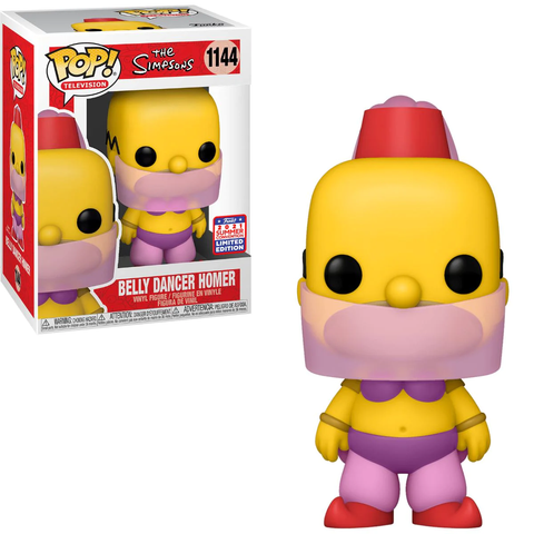 POP! Television #1144: The Simpsons - Belly Dancer Homer (2021 Summer Virtual Funkon Limited Edition) (Funko POP!) Figure and Box w/ Protector