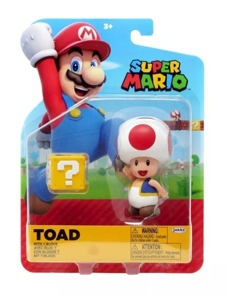 Super Mario: Toad with Question Block (Action Figure) (Jakks Pacific) NEW