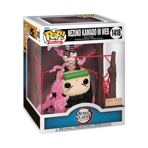 POP! Deluxe #1418: Demon Slayer - Nezuko Kamado in Web (Box Lunch Exclusive) (Glows in the Dark) (Funko POP!) Figure and Box