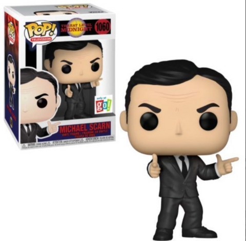 POP! Television #1060: Threat Level Midnight - Michael Scarn (Only At Go!) (Funko POP!) Figure and Box w/ Protector
