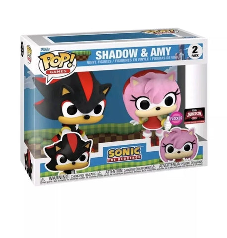 POP! Games 2 Pack: Sonic The Hedgehog - Shadow & Amy (Flocked) (Target Con 2024 Limited Edition Exclusive) (Funko POP!) Figure and Box