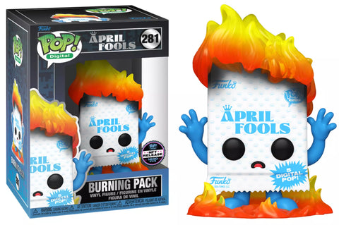 Funko POP! Digital #281: April Fools - Burning Pack (NFT Release 1400 PCS) (Funko POP!) Figure and Box w/ Protector