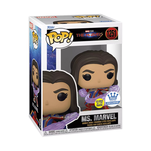 POP! Marvel Studios #1251: The Marvels - Ms. Marvel (Glows in the Dark) (Funko.com Exclusive) (Funko POP!) Figure and Box w/ Protector