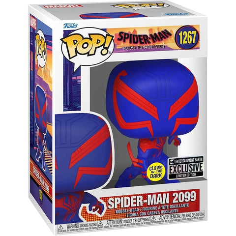 POP! Marvel #1267: Spider-Man Across The Spider-Verse - Spider-Man 2099 [Glows in the Dark] [Entertainment Earth Limited Edtion Exclusive] (Funko POP!) Figure and Box w/ Protector