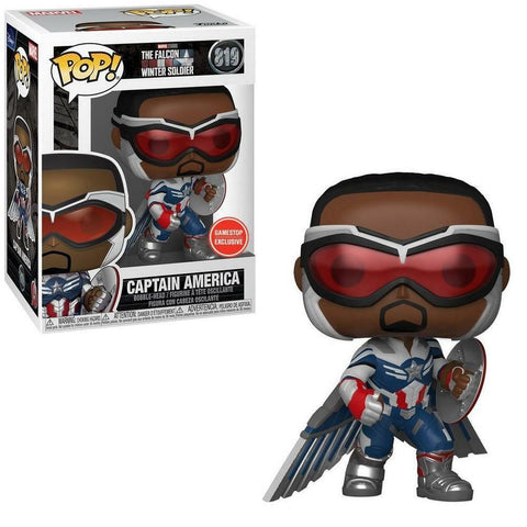 POP! Marvel Studios #819: The Falcon and the Winter Soldier - Captain America (GameStop Exclusive) (Funko POP!) Figure and Box w/ Protector