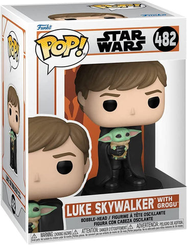 POP! Star Wars #482: The Mandalorian - Luke Skywalker with Grogu (Funko POP! Bobblehead) Figure and Box w/ Protector