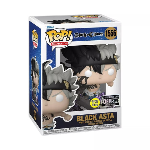 POP! Animation #1556: Black Clover - Black Asta (Glows in the Dark) (Entertainment Earth Exclusive Limited Edition) (Funko POP!) Figure and Box w/ Protector