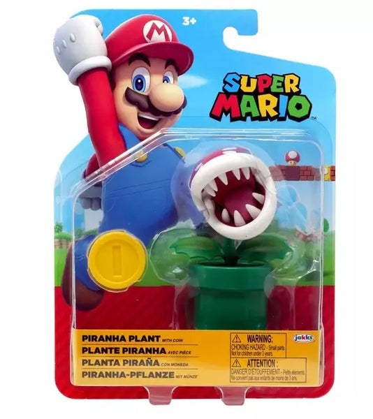 Super Mario: Piranha Plant With Coin (Action Figure) (Jakks Pacific) NEW