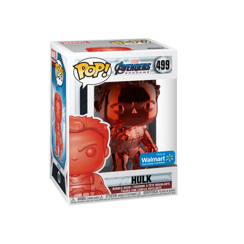 POP! Marvel #499: Avengers Endgame - Hulk (Red Chrome) (Wal-Mart Exclusive) (Funko POP!) Figure and Box w/ Protector