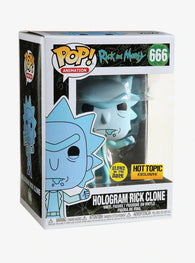 POP! Animation #666: Rick and Morty - Hologram Rick Clone (Glows in the Dark) (Hot Topic Exclusive) (Funko POP!) Figure and Box w/ Protector